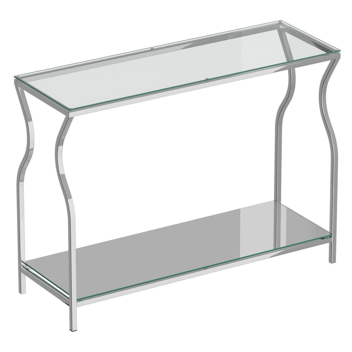 glass and metal console table