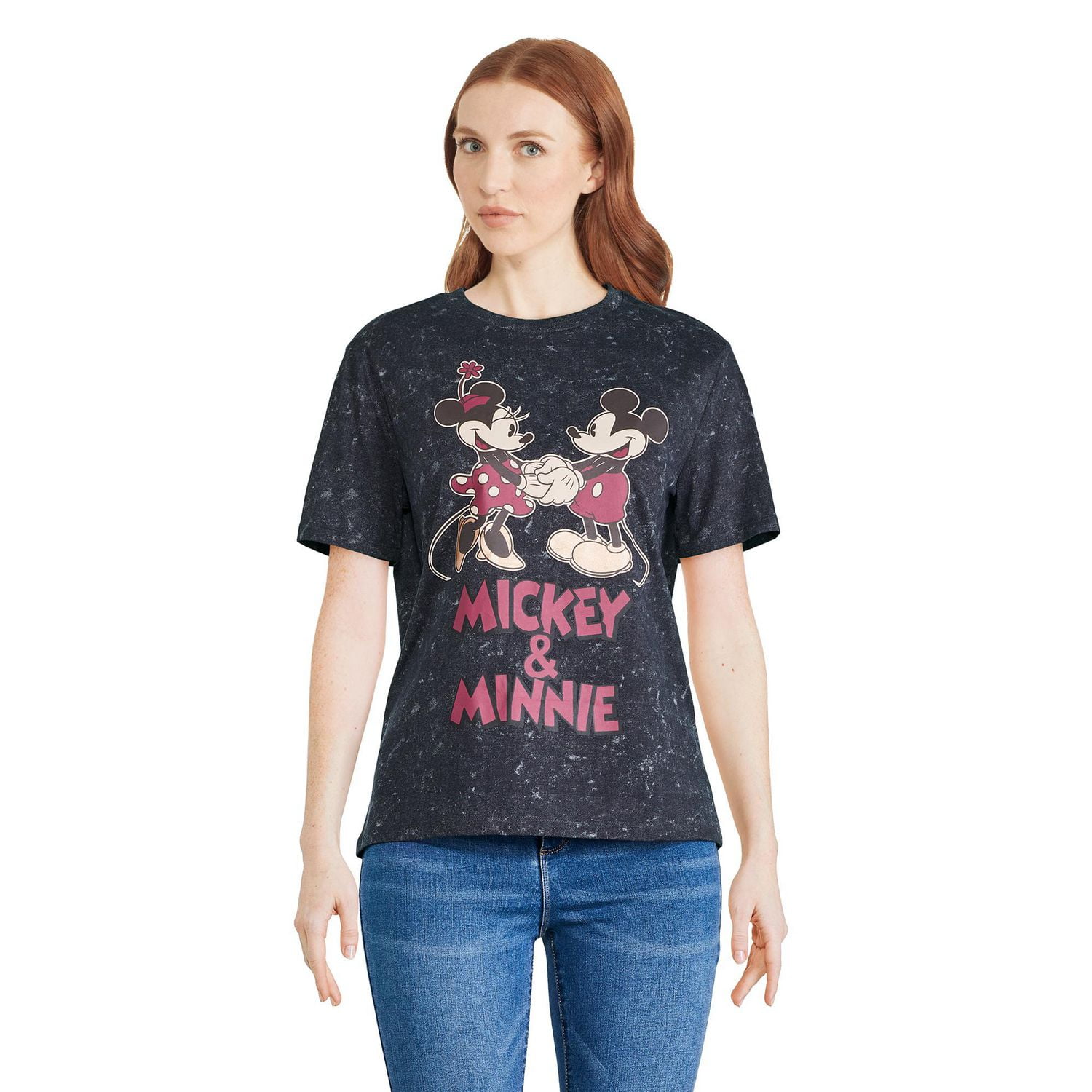 Disney Mickey Mouse T-shirt à manches courtes pour femme tenant la main