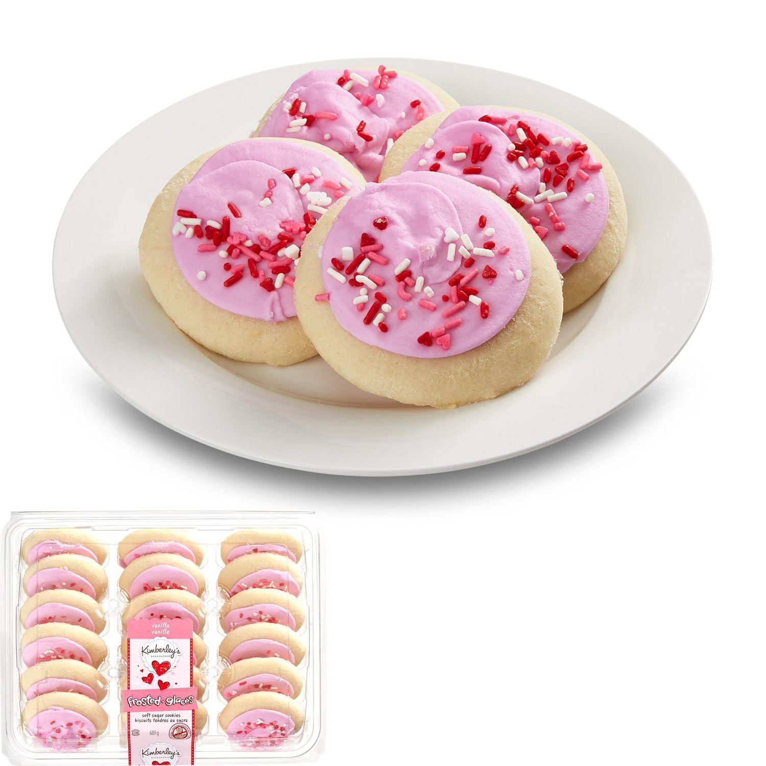 Kimberley’s Bakeshoppe Vanilla Frosted Soft Sugar Cookies, 18 cookies, 689 g total