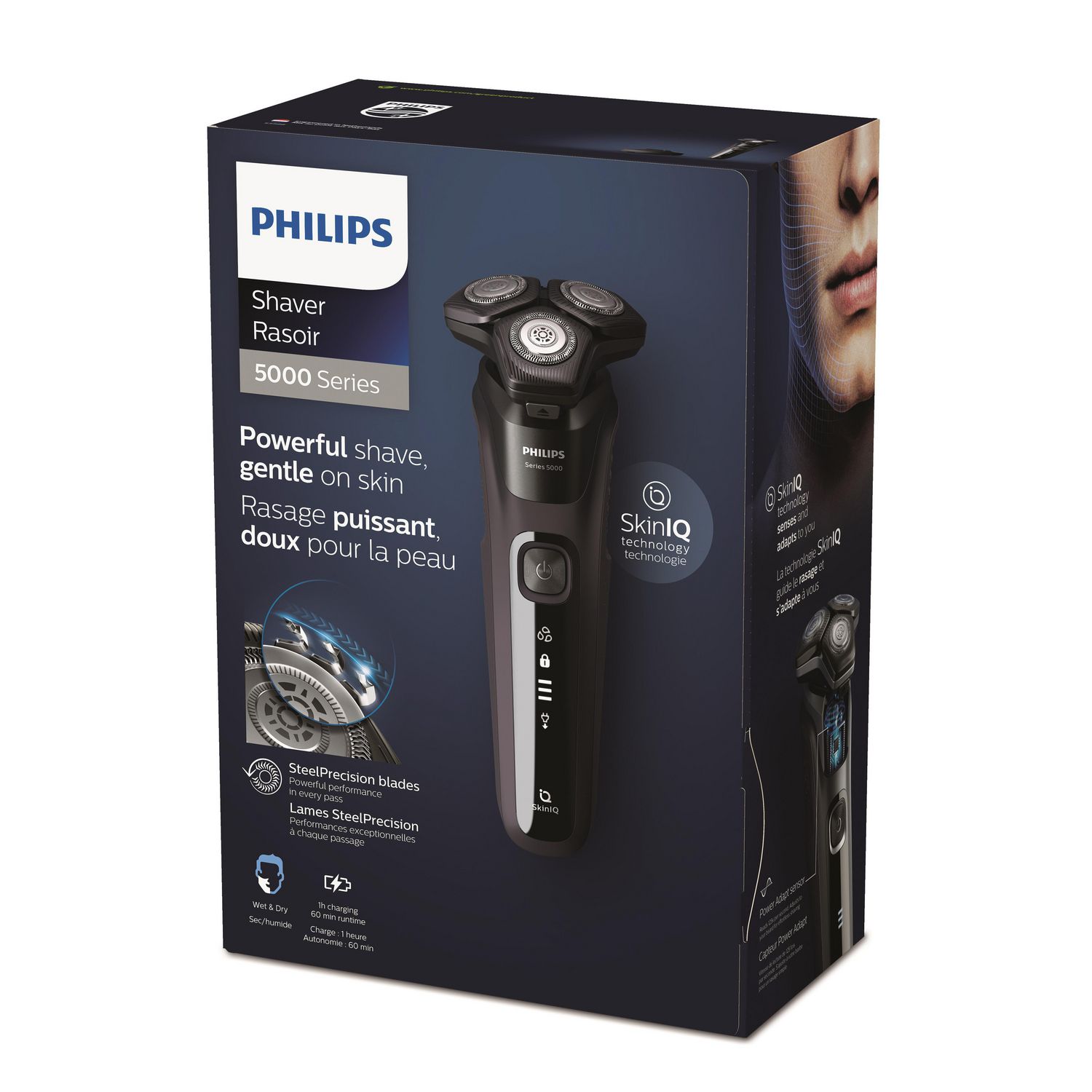 Philips Series 5000 Wet and Dry Shaver with Charging Stand, SkinIQ