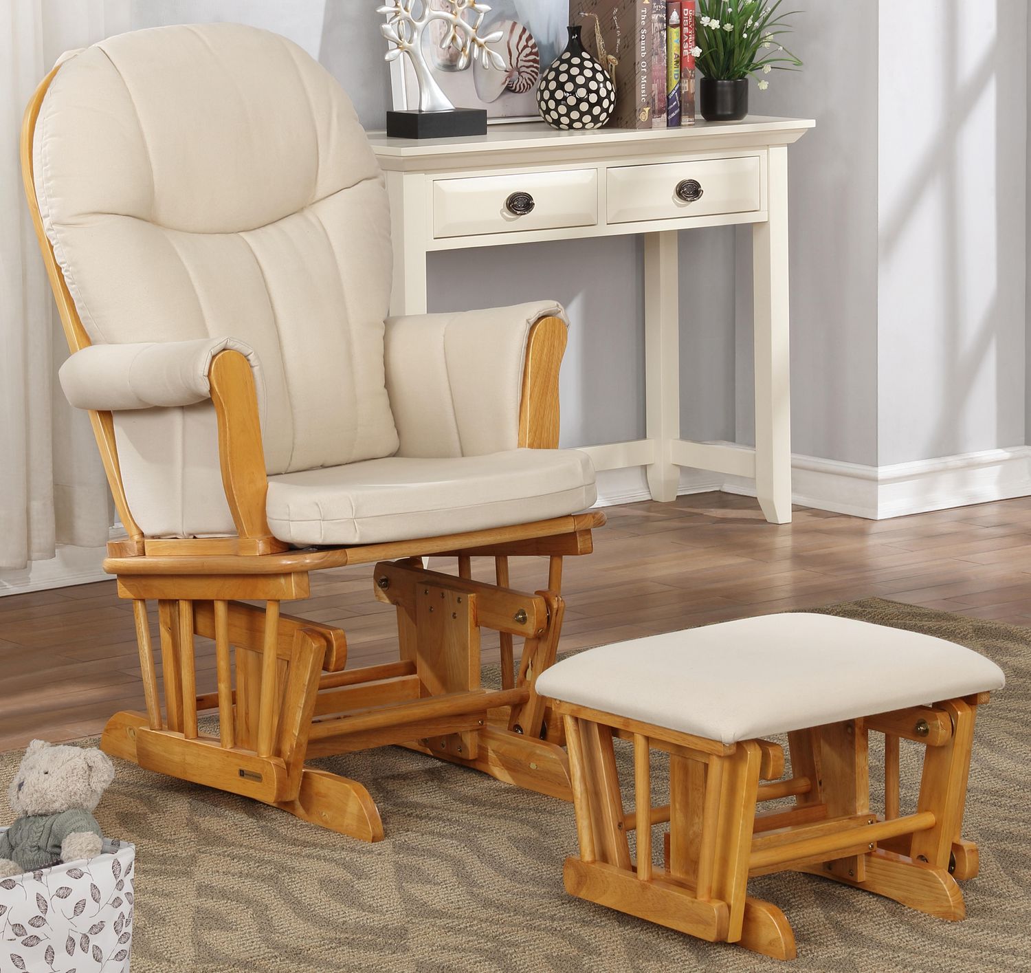 Glider rocker store and ottoman combo