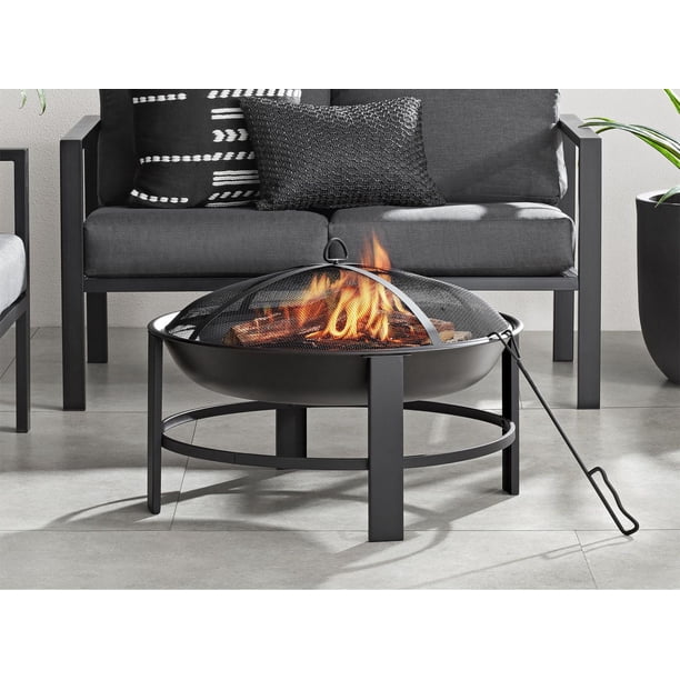 Mainstays 28 in. Steel Wood-Burning Fire Pit - Walmart.ca