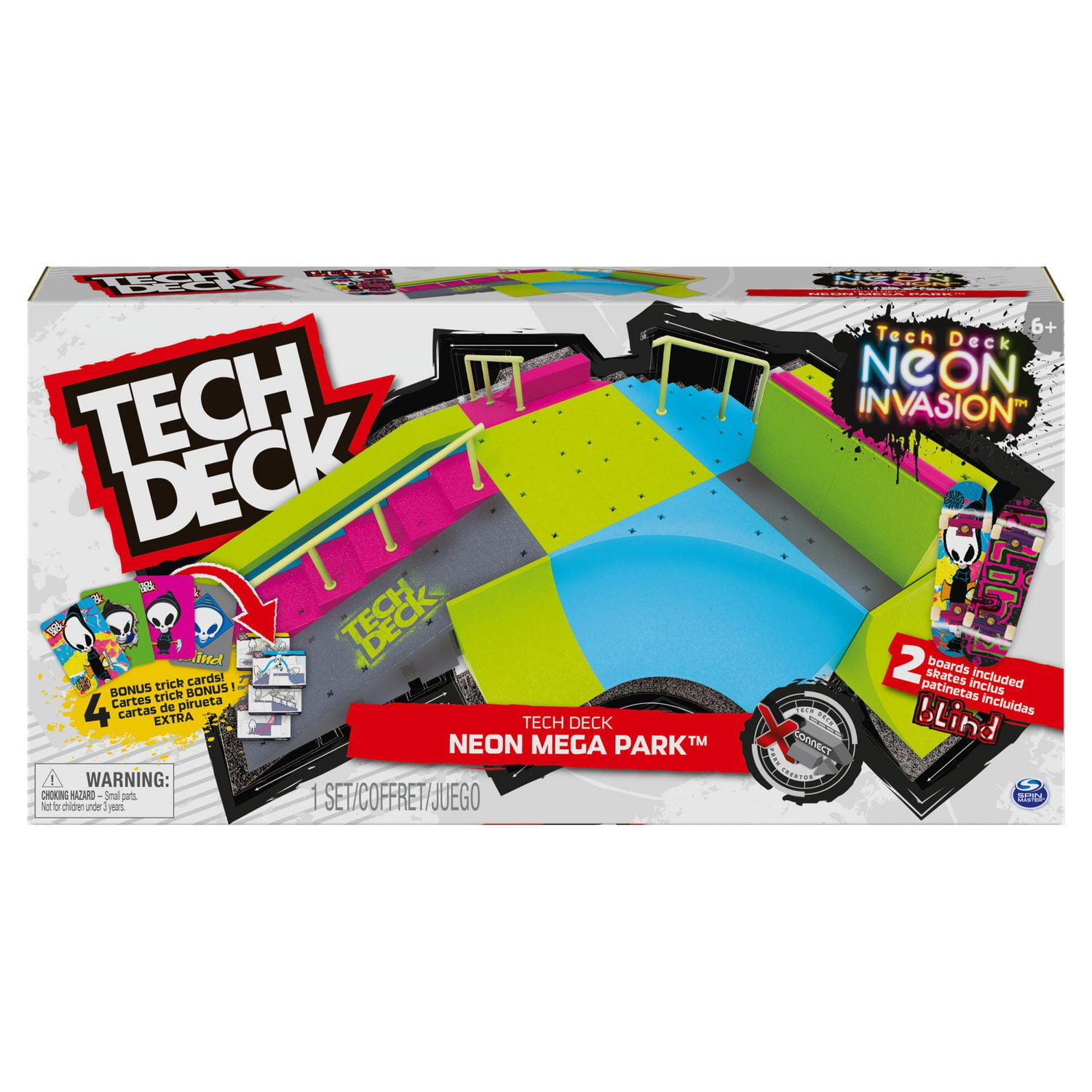Tech Deck, Neon Mega Park X-Connect Creator, Glow-In-The-Dark Customizable  Ramp Set with Two Fingerboards, Kids Toy for Boys and Girls Ages 6 and up 