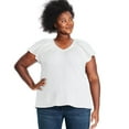 thumbnail image 1 of George Plus Women's Flutter Sleeve Top, 1 of 6