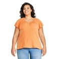 thumbnail image 1 of George Plus Women's Flutter Sleeve Top, 1 of 6