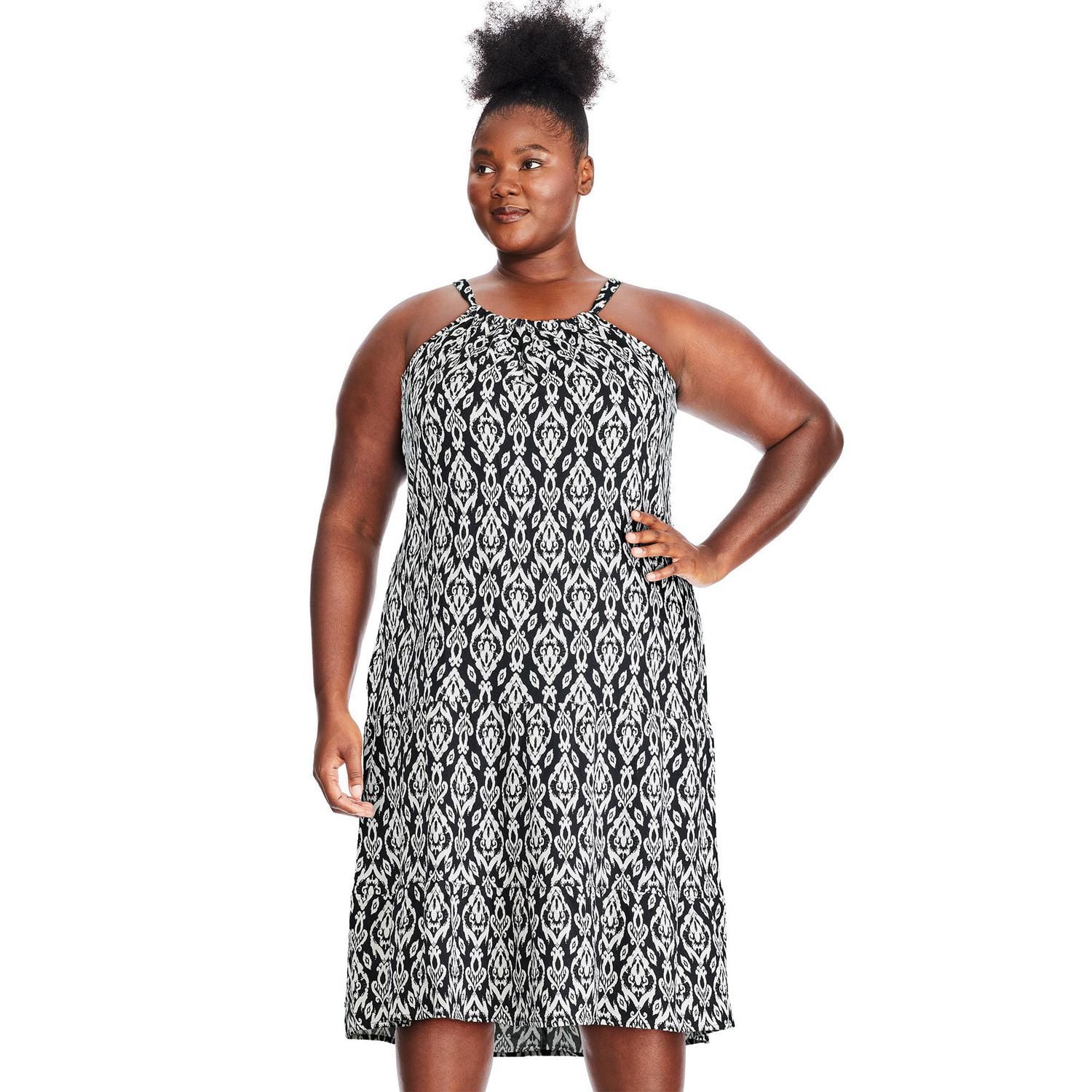 George Plus Women s Tiered Dress Walmart