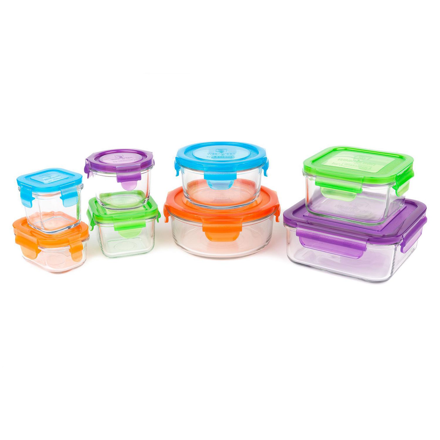 Wean Green Kitchen Set Baby Kids Adults Tempered Glass BPA Free