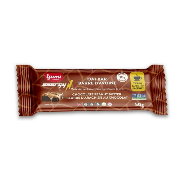 Yumi Caffeine Energy Oat Bar, Peanut Butter 50g