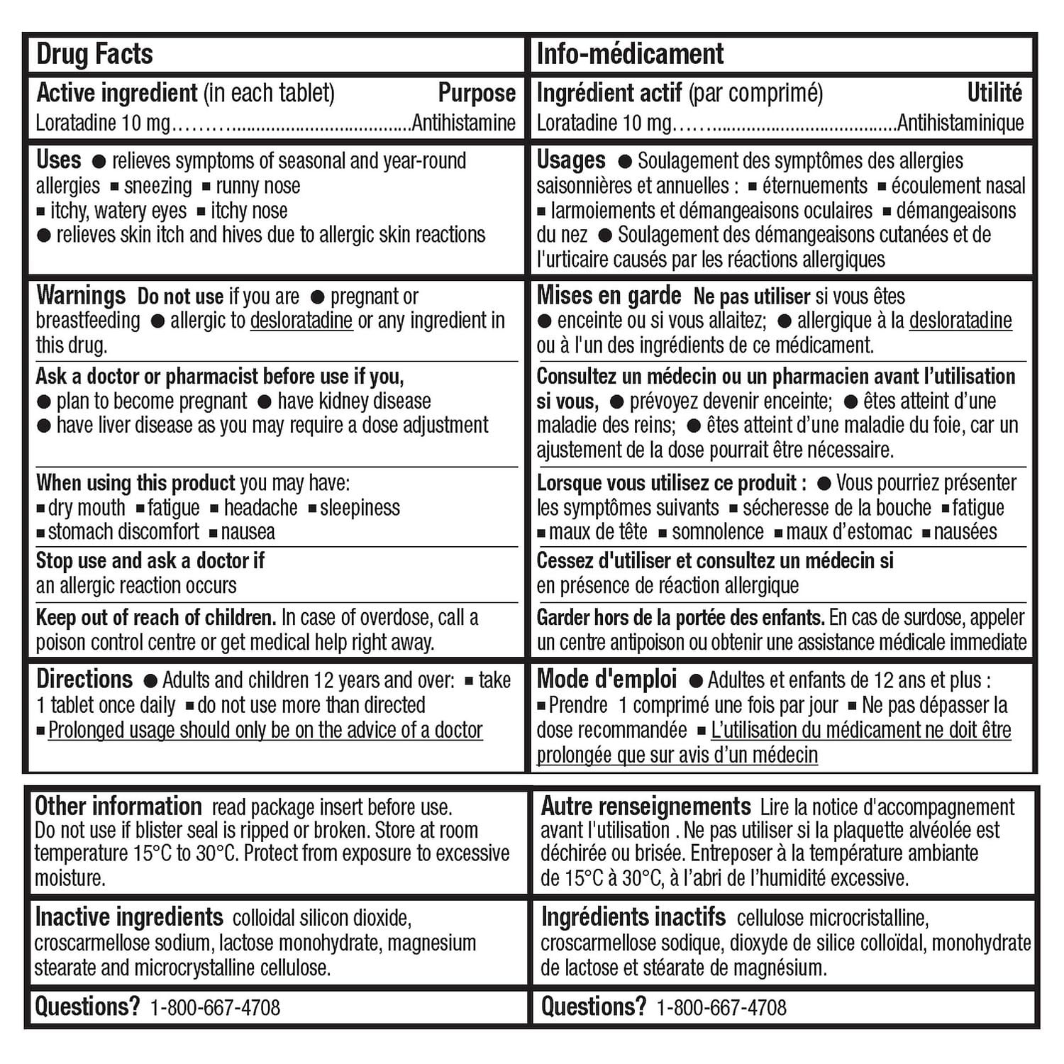 Equate Allergy Remedy, Loratadine Tablets 10mg, 60 Tablets