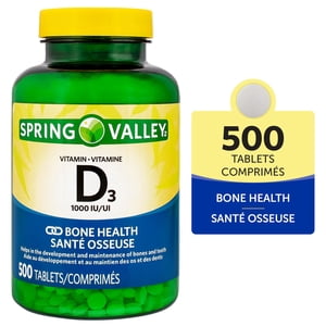 Spring Valley Vitamine D3, 1000 IU
