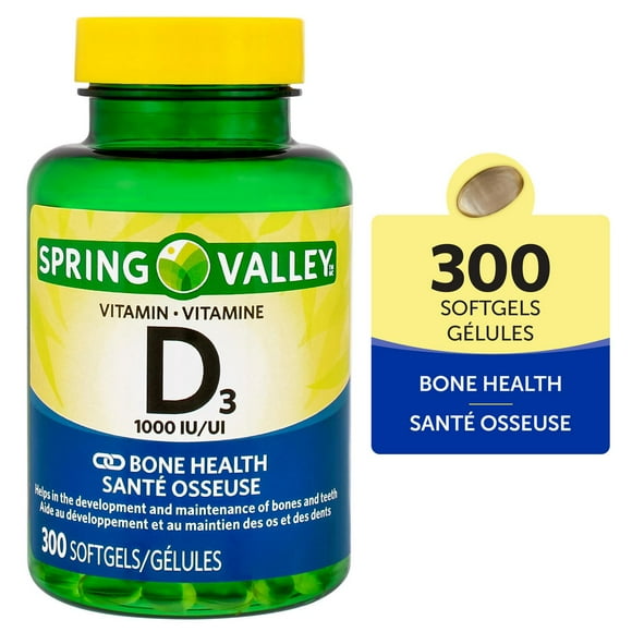 Spring Valley Vitamin D3, 1000 IU, 300 Softgels