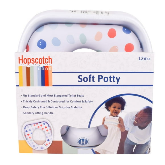 Hopscotch Lane Toddler Soft Potty Training Seat with Storage Hook and Handles, Unisex, Soft Potty Seat with Storage Hook