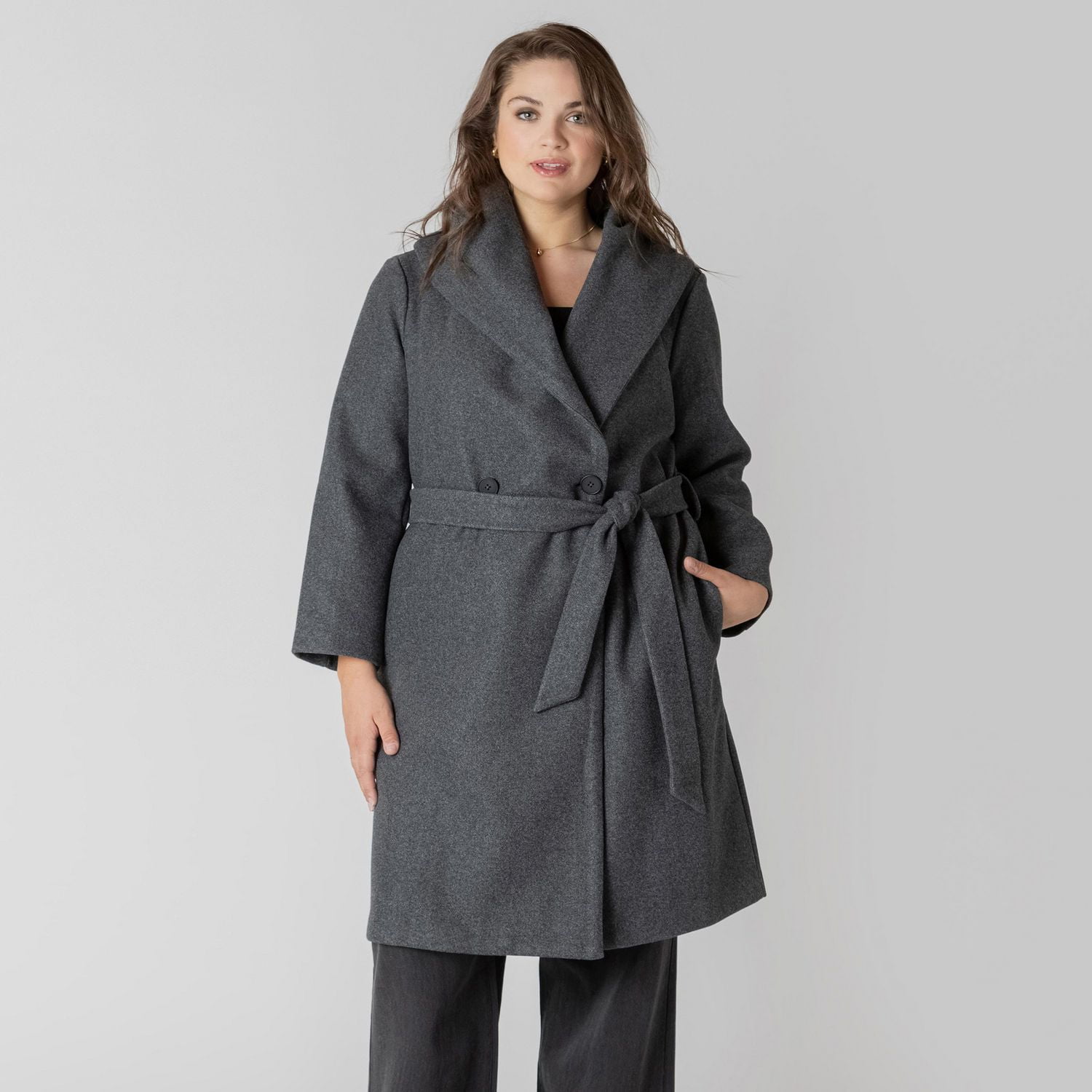 Devoted veste à capuche, manches longues et coupe A-line, avec ceinture