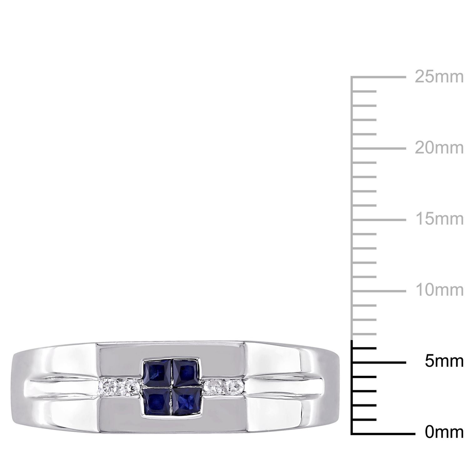 Bague pour hommes Tangelo avec saphirs 1/3 CT PBT et accents de diamants en argent sterling