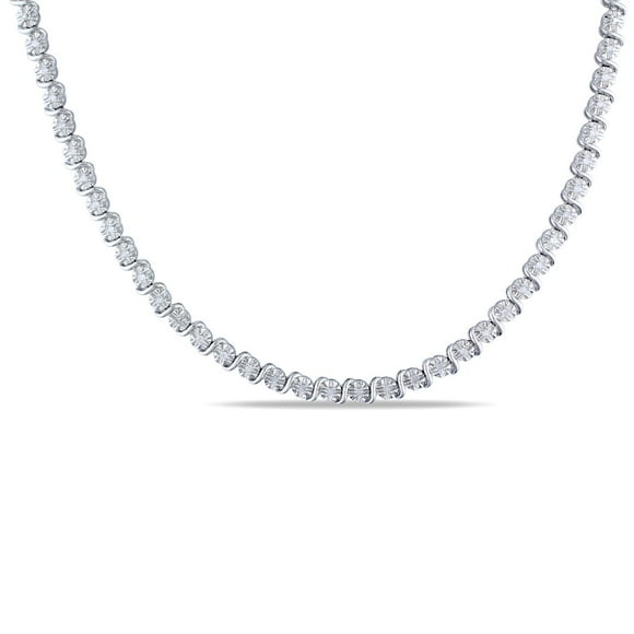 Miabella 1/2 Carat T.W. Diamond Sterling Silver Necklace, 17"