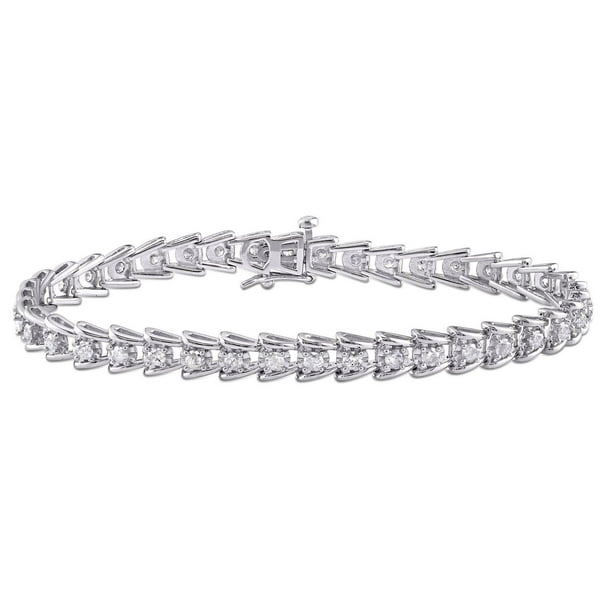 Bracelet tennis Miabella avec diamants 2 CT poids total en argent sterling, 7 po
