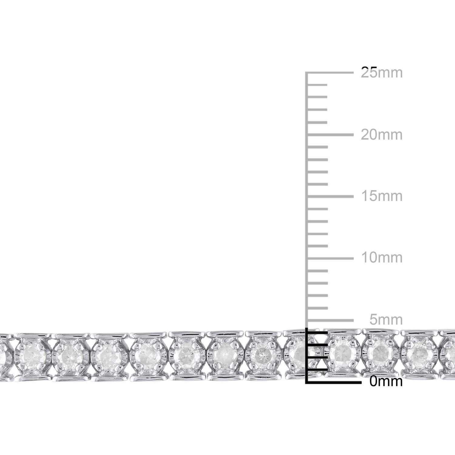 Bracelet tennis Miabella avec diamants 3 CT poids total en argent sterling, 7.25 po