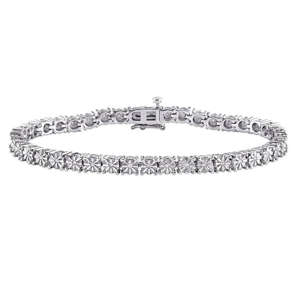 Miabella 1/4 Carat T.W. Diamond Sterling Silver Tennis Bracelet, 7"