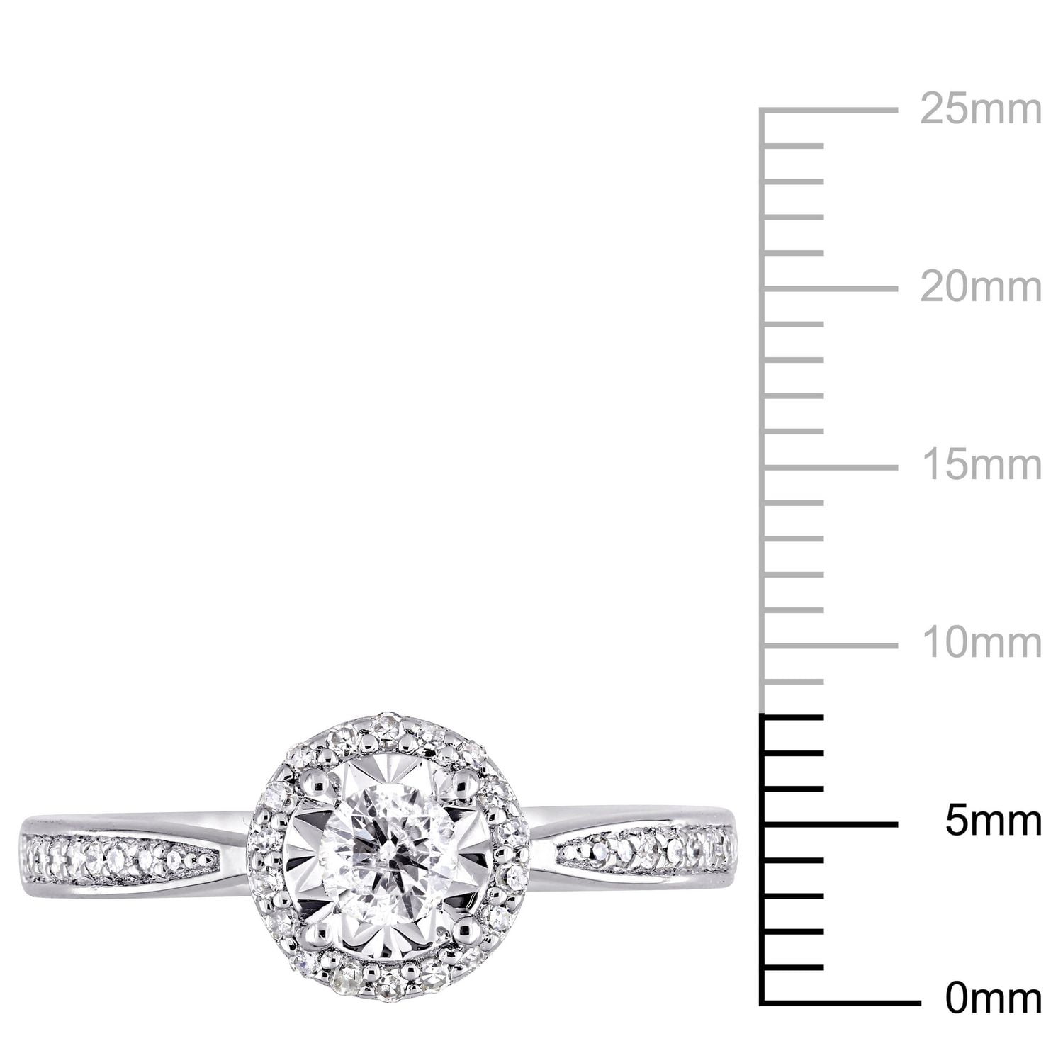 Miabella 1/3 Carat T.W. Diamond Sterling Silver Halo Engagement Ring