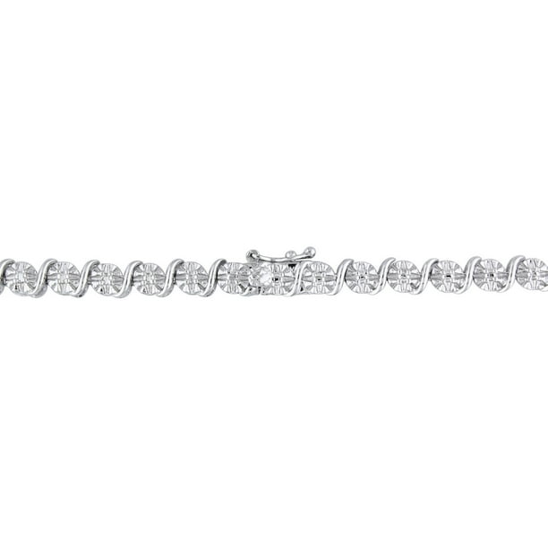 Key Necklace 1/20 ct tw Diamonds Sterling Silver