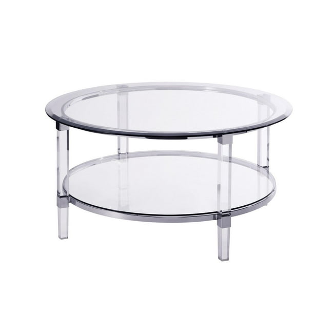 Table basse design avec plateau en verre blanc - Majesty