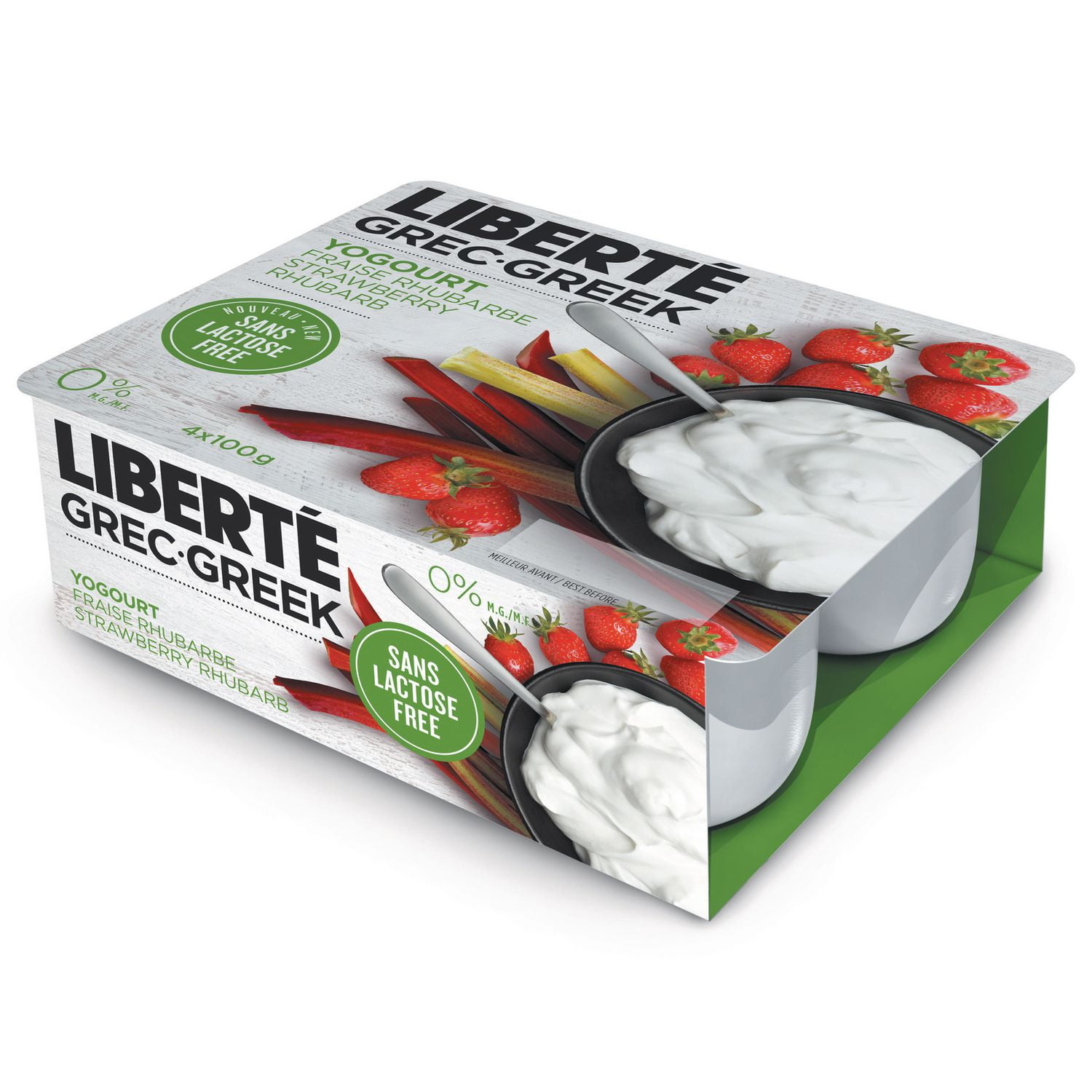 LIBERTÉ Greek 0 M.F. Lactose Free Strawberry Rhubarb Yogourt Walmart