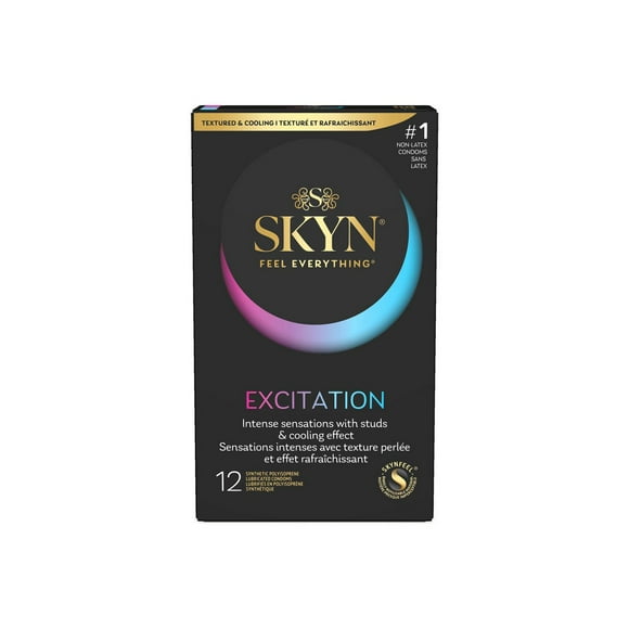 SKYN Excitation Non-Latex Studded & Lubricated Condoms, 12 Count