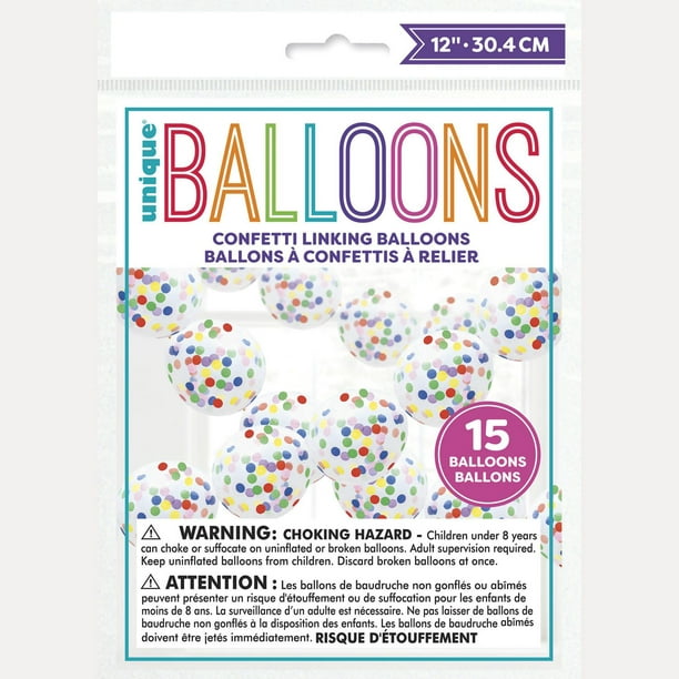 Ballons à confettis - Étoiles - lot de 6 - Multicolore