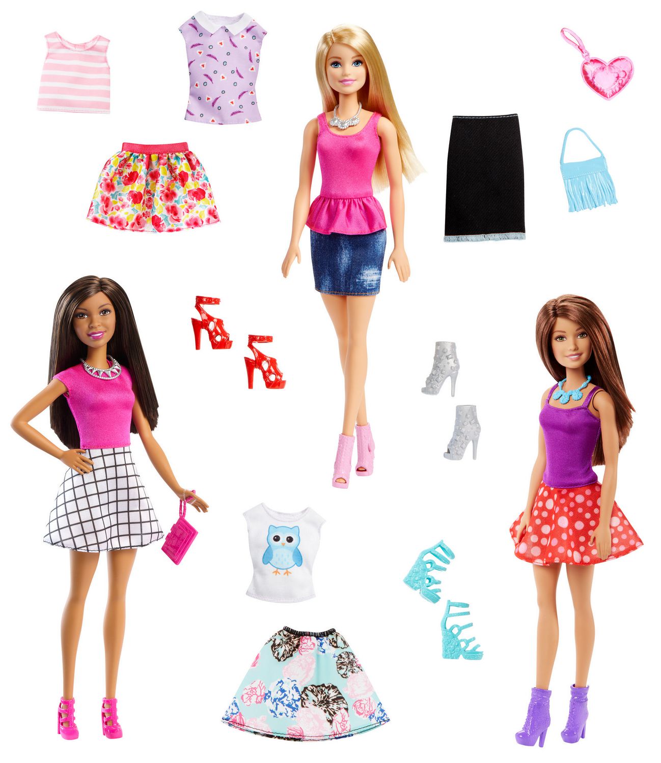 coffret 6 barbie fashionistas