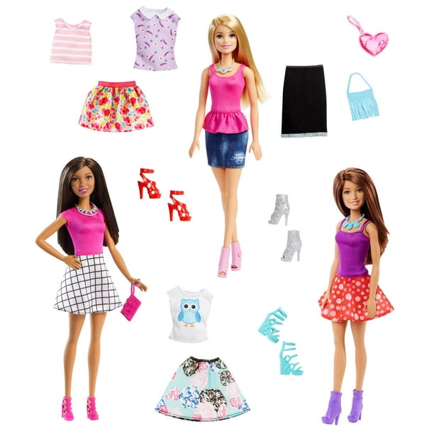 Barbie – Fashionistas – Coffret de 3 poupées et accessoires – Coffret n° 2