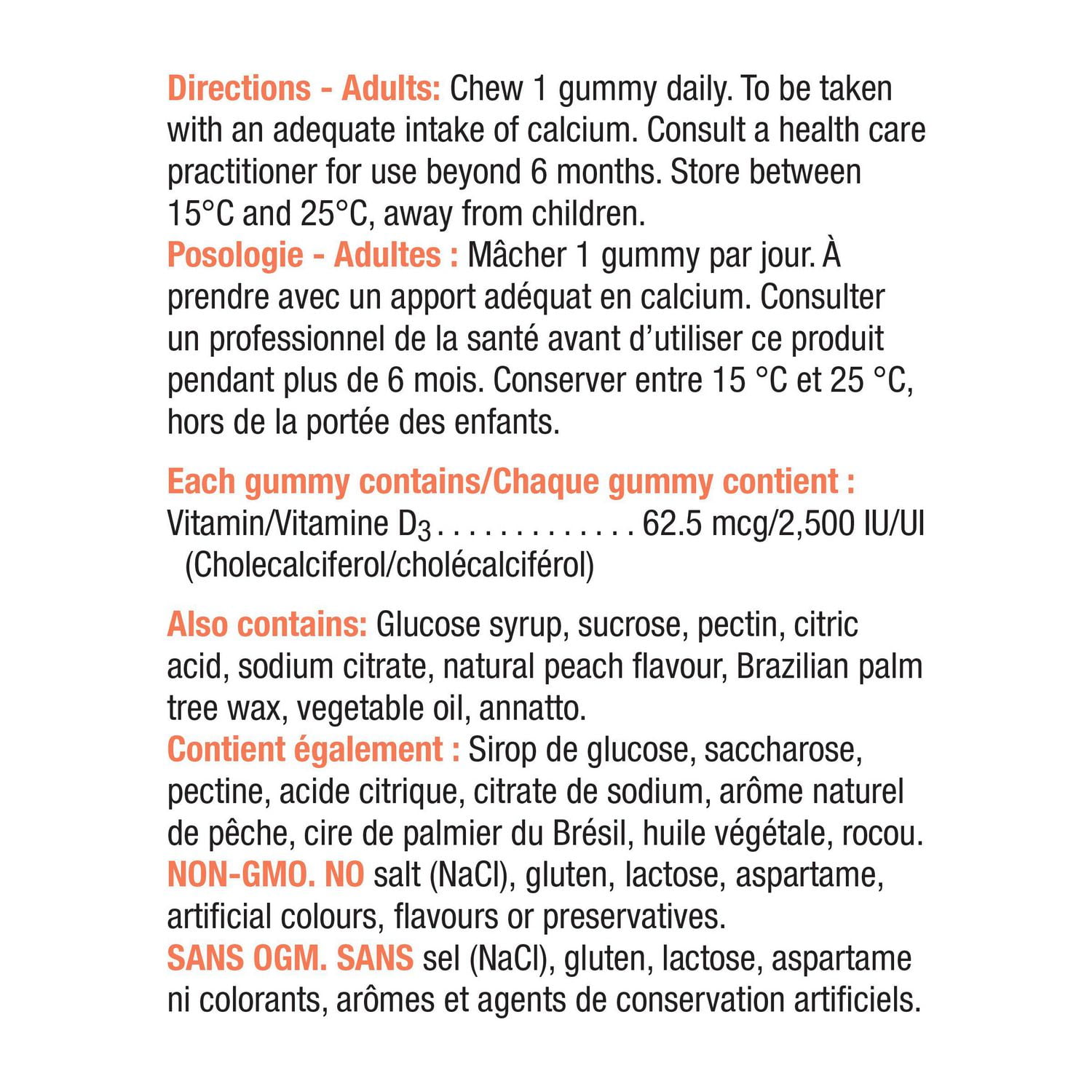 Vitamin D3 Gummies Extra Fort 45 gommes