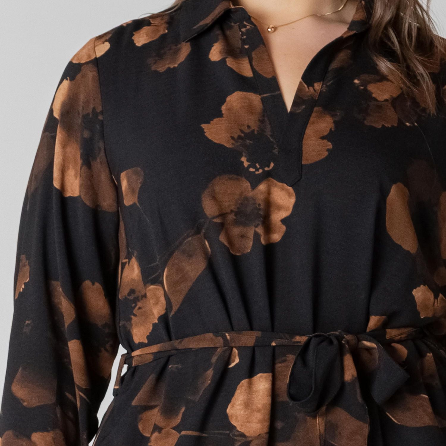 Devoted Robe midi à manches longues et col