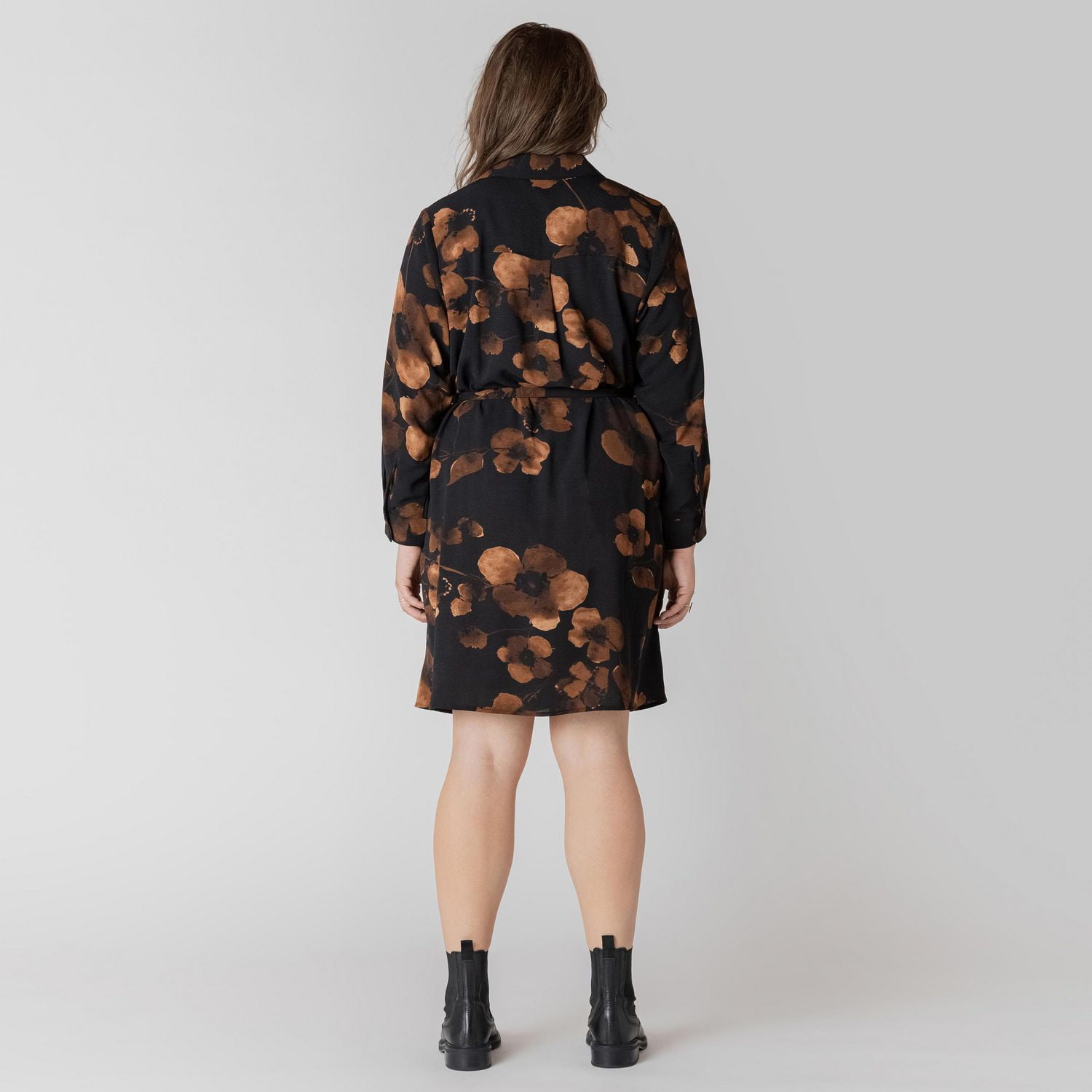 Devoted Long sleeve collared midi dress