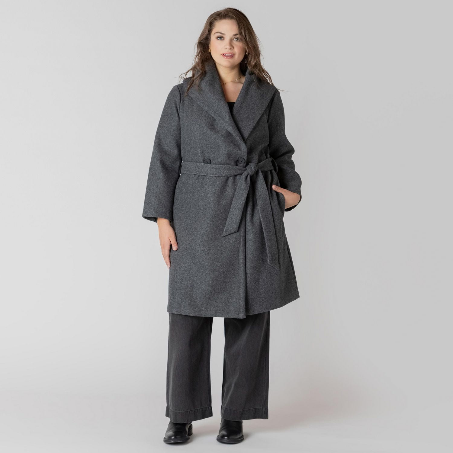 Devoted veste à capuche, manches longues et coupe A-line, avec ceinture