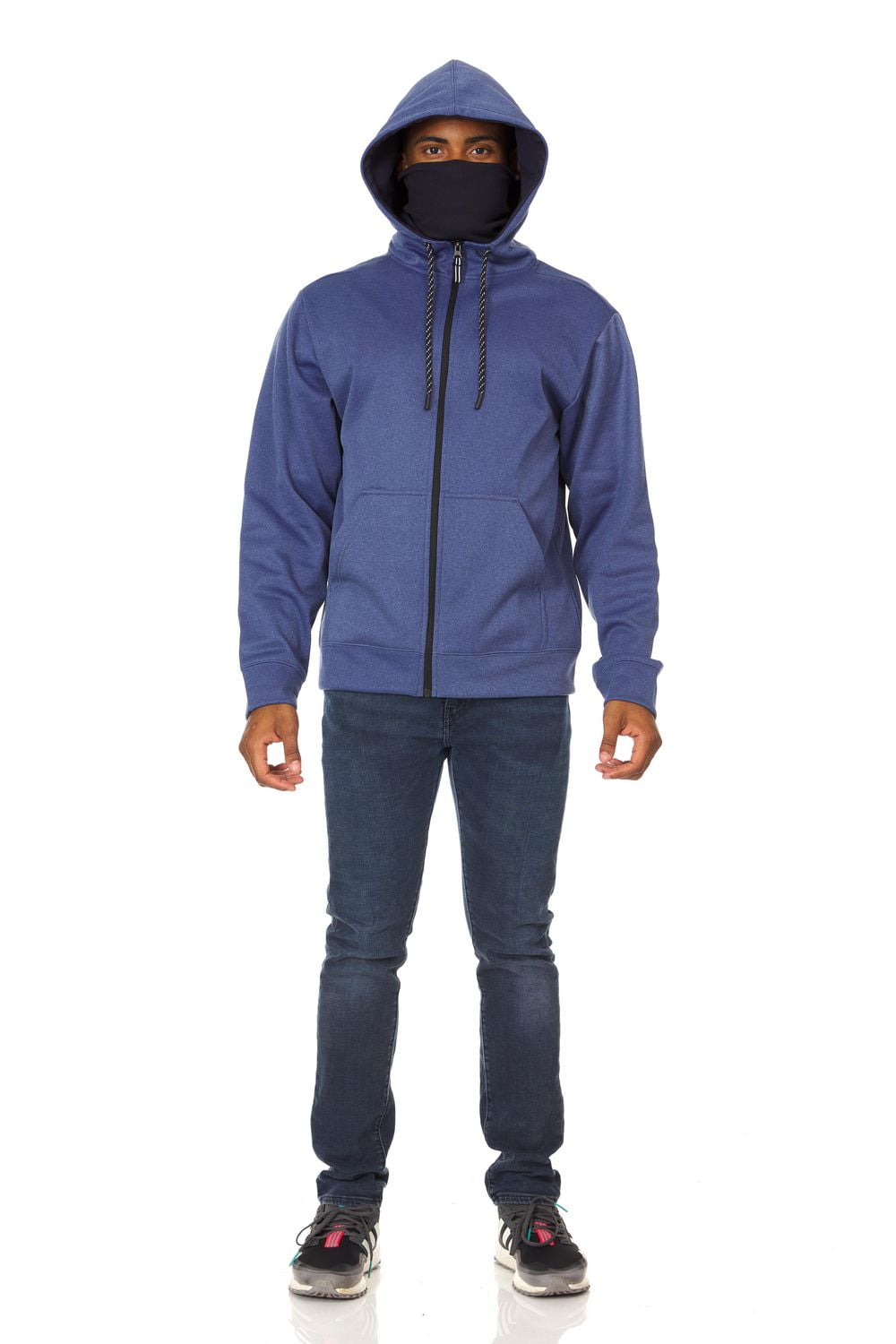 Swiss Tech Mens Full Zip Ninja Tech Fleece Hoody with Face Mask