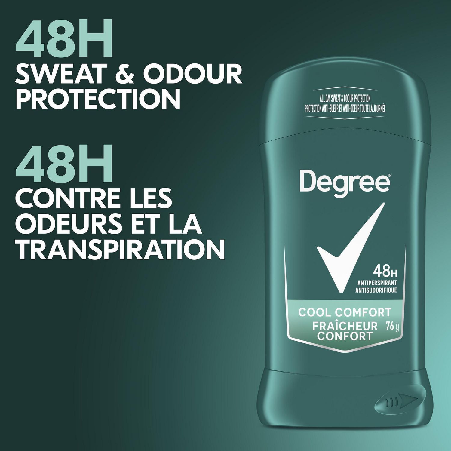 Degree Men Cool Comfort Antiperspirant Deodorant Stick, 76 g