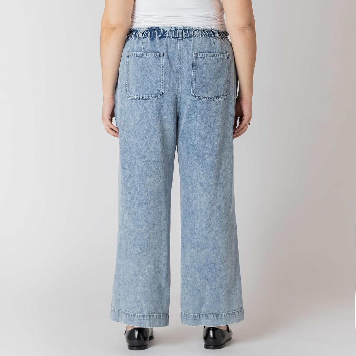 Devoted Pantalon en denim droit avec taille élastique