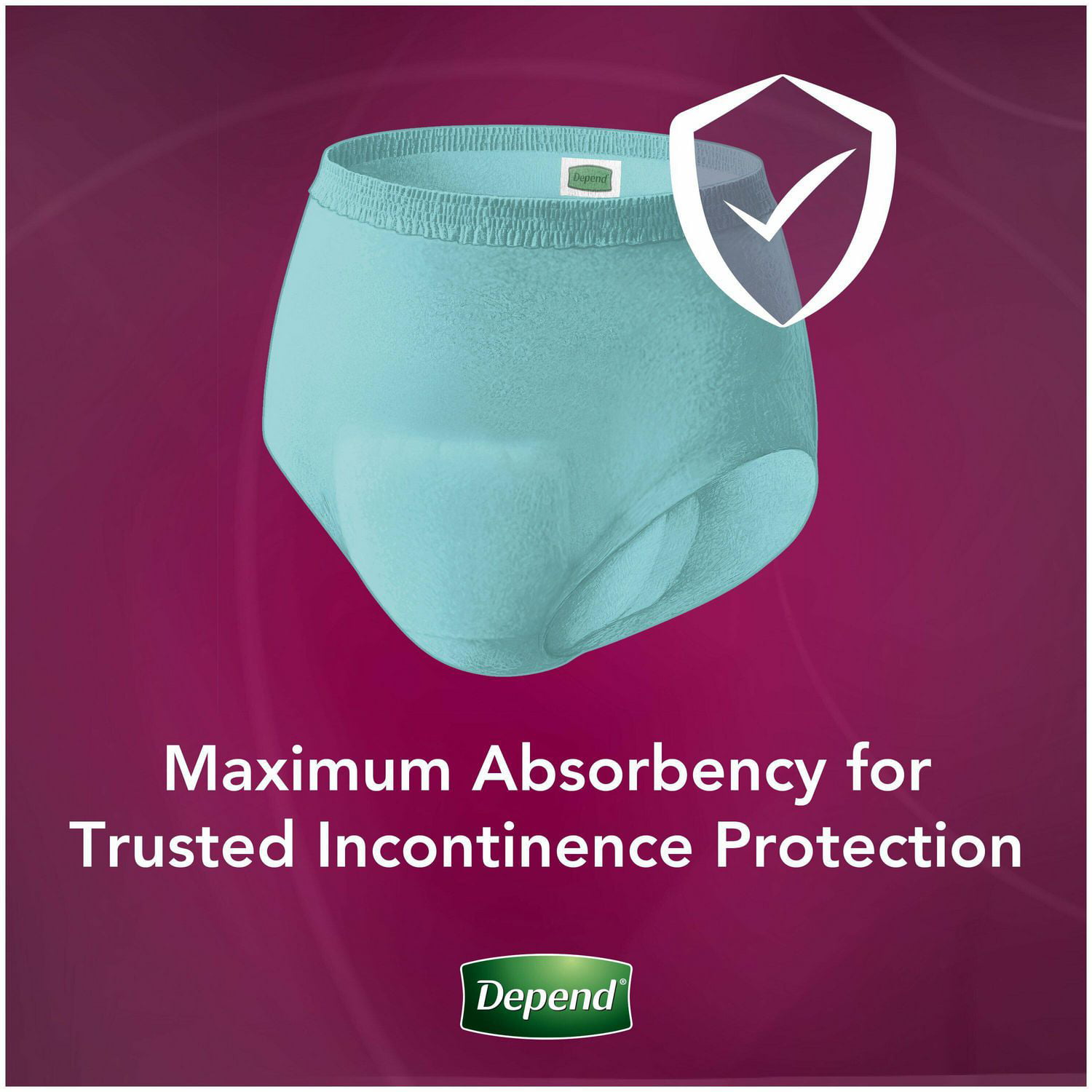 Depend L/XL Waist 42-54 4 count Silhouette Incontinence Underwear Women  Maximum