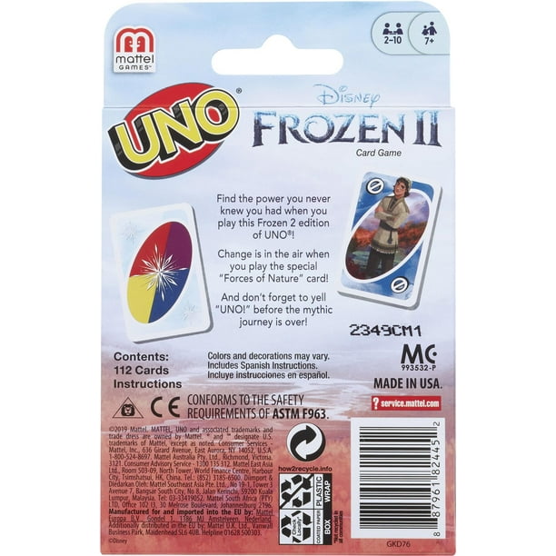 Mattel Games UNO Disney Jeu de 100 cartes dans boîte de rangement