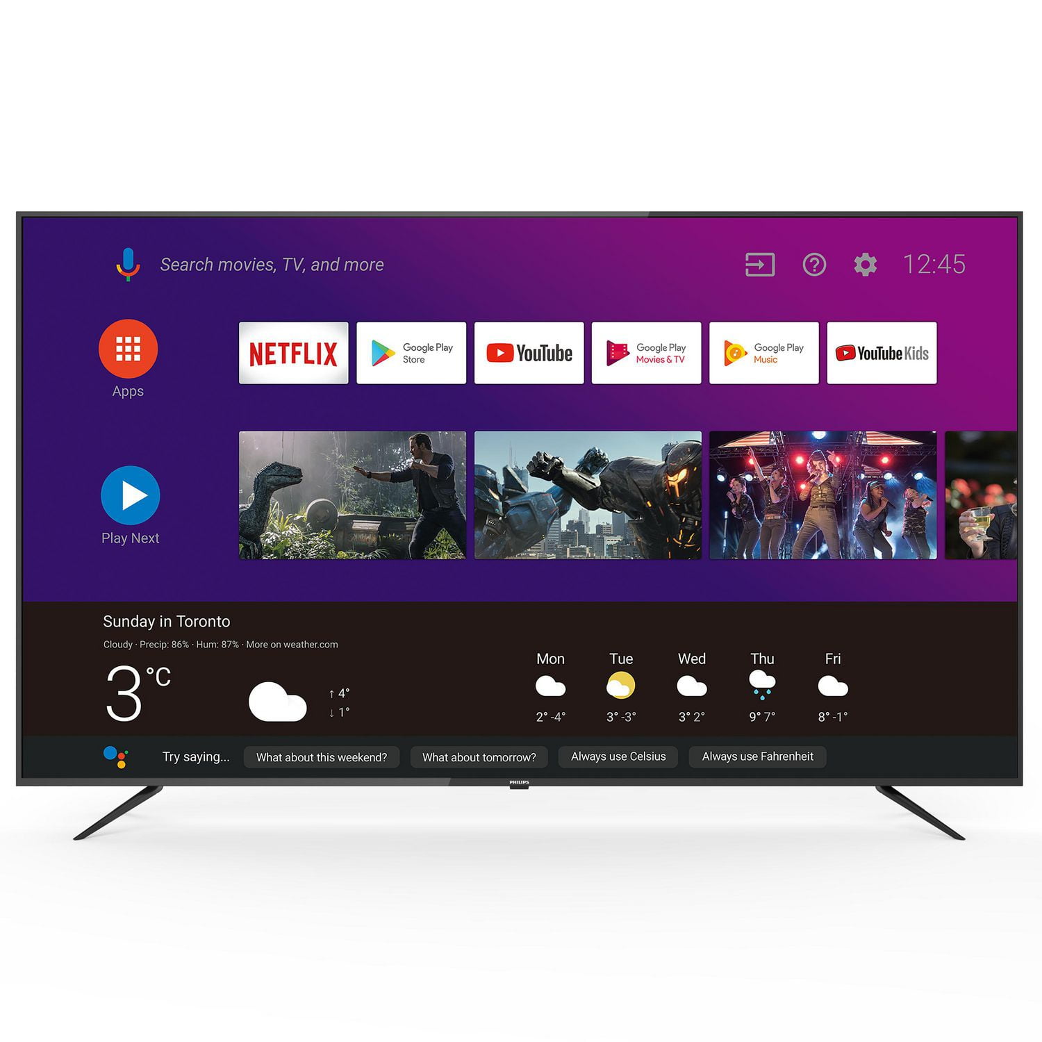 Philips 75" 4K UHD HDR10 LED Android Smart TV, 75PFL5704/F7 | Walmart ...