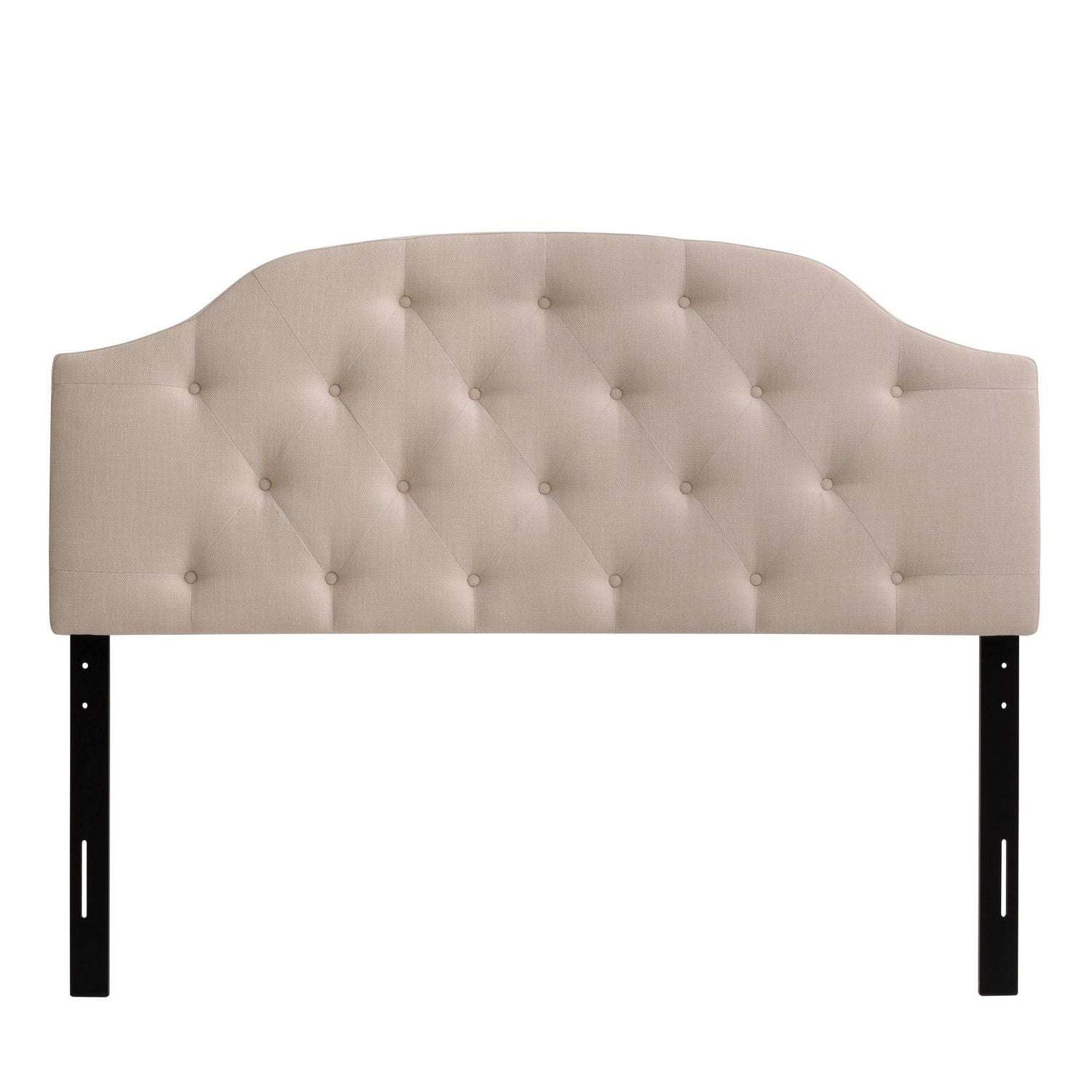 CorLiving Calera Diamond Button Tufted Fabric Arched Panel Headboard