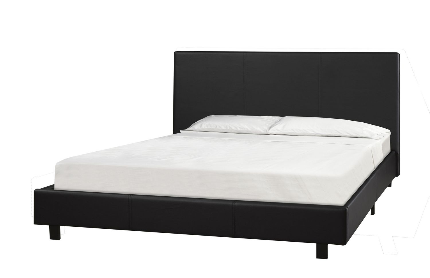 Double Size Platform Bed With Mattress Set, Black ...