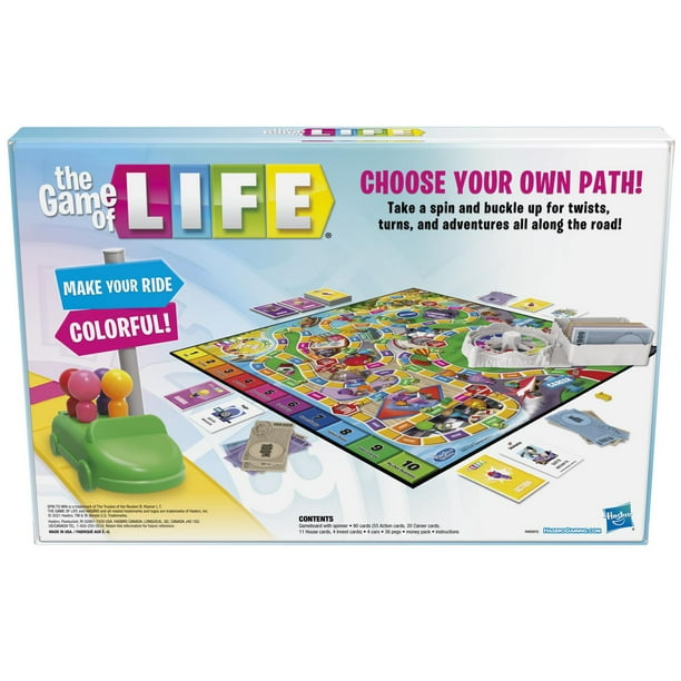 Destins Le jeu de la vie, jeu de plateau pour la famille, 2 à 4 joueurs, jeu  d'intérieur pour enfants, à partir de 8 ans, 6 couleurs de pions À partir de