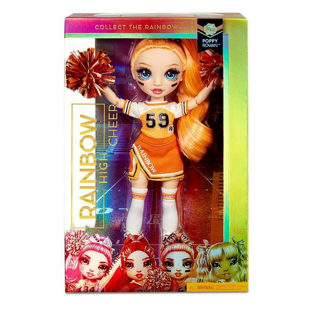 Rainbow High Cheer Poppy Rowan – Poupée-mannequin orange avec