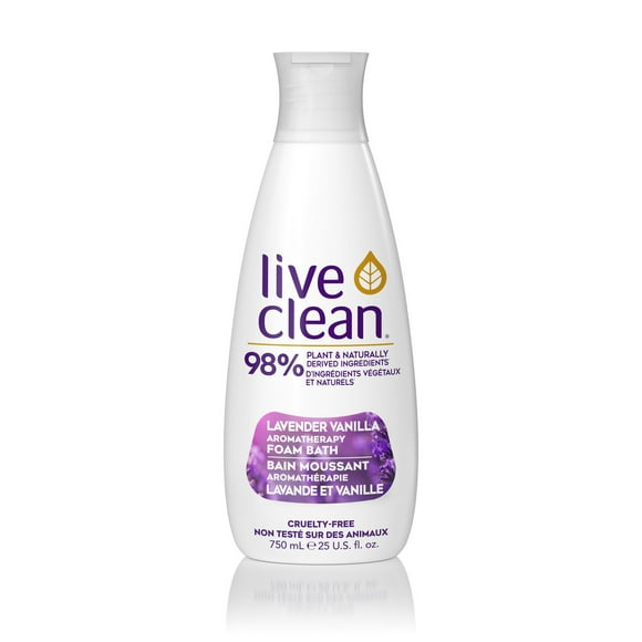 Bain moussant Aromathérapie Lavande et Vanille de Live Clean 750 mL, Bain Moussant