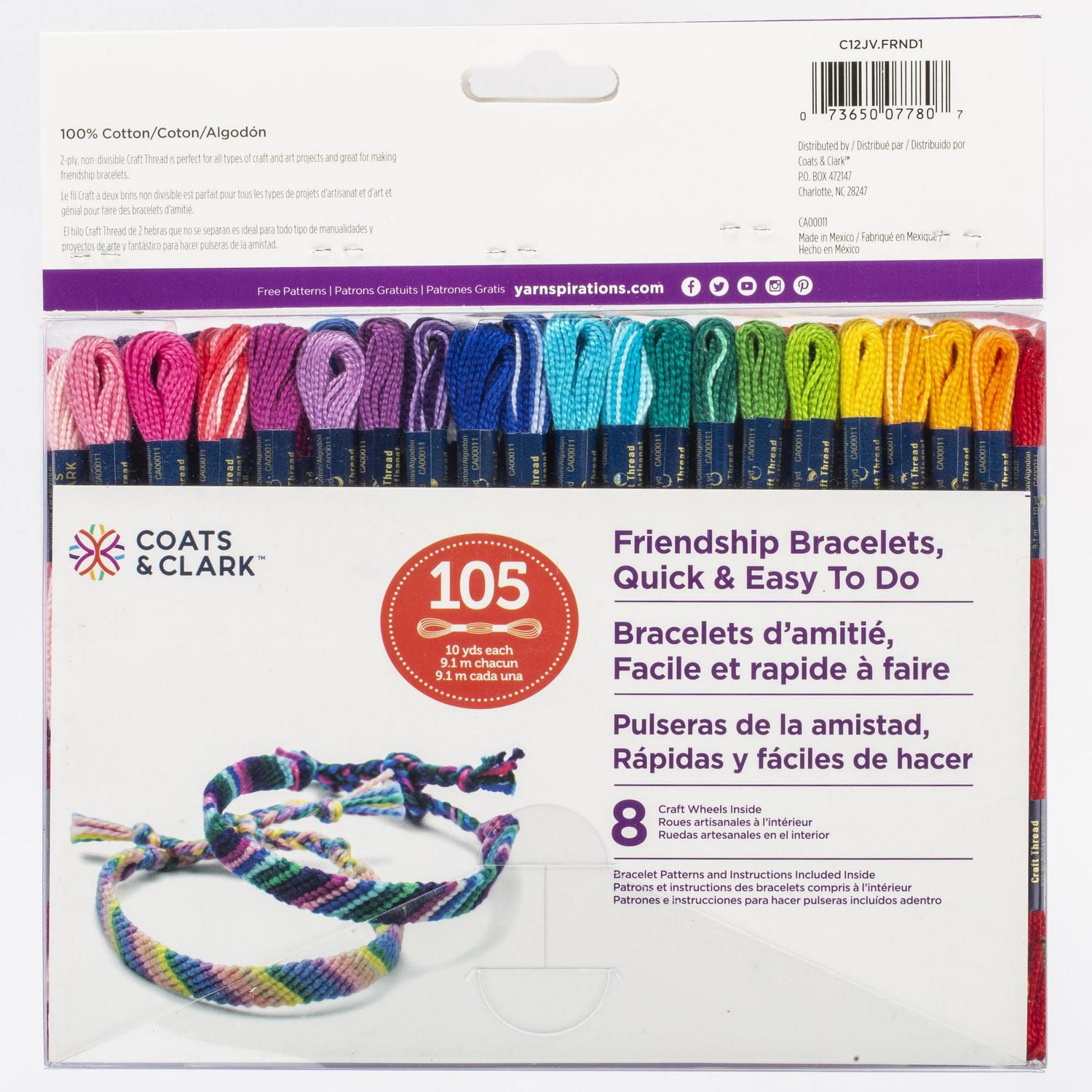 Coats & Clark™ Craft Thread Friendship Bracelet Kit, 105 Set, Friendship  Bracelet Kit