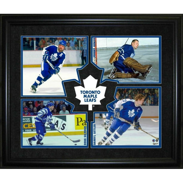 Cadre Temple de la renommée du hockey 4 joueurs et logo Maple Leafs de Toronto de Frameworth Sports