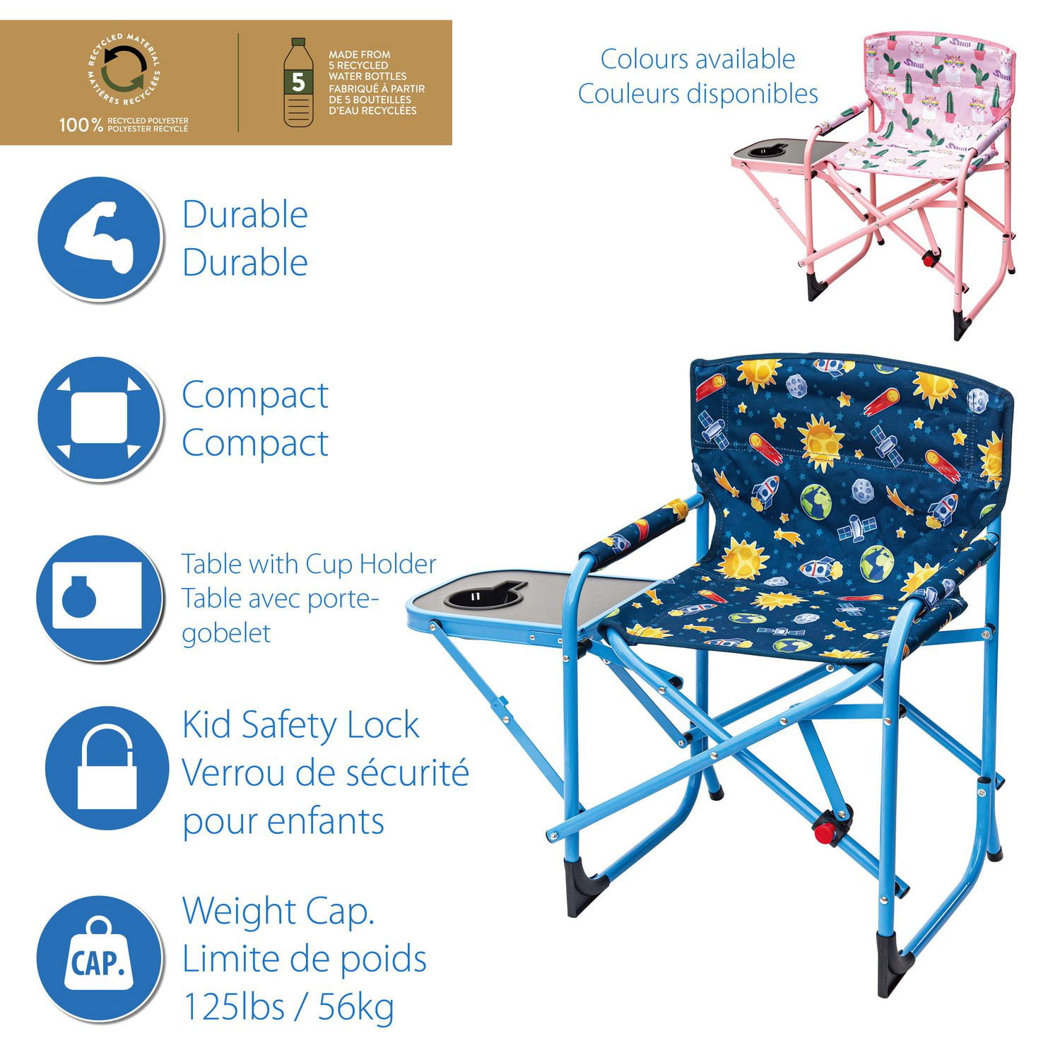 Ozark Trail Kids' Director Chair with Side Table 