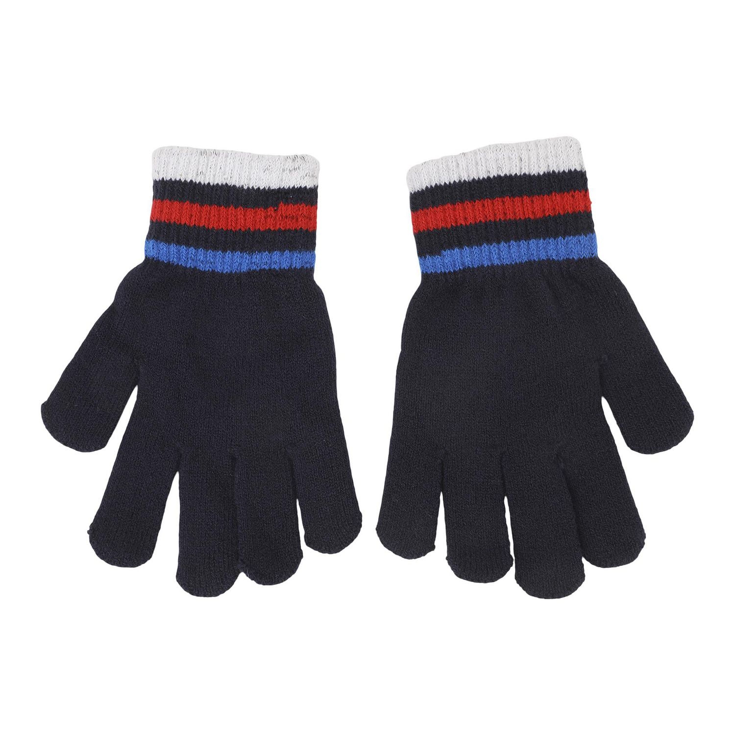 Super Mario Striped Knit Hat and Gloves Set