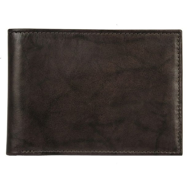 Portefeuille mince en véritable cuir de R70 en brun pour hommes